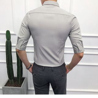 Sơ mi trơn Áo sơ mi trơn basic nhiều màuđủ sizevải dày dặn