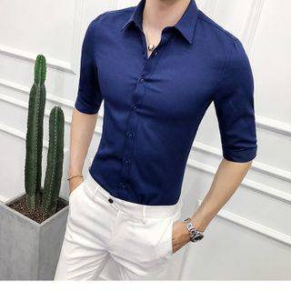 Sơ mi trơn Áo sơ mi trơn basic nhiều màuđủ sizevải dày dặn