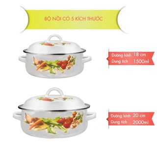 Bộ nồi 5 cái tráng men NM02