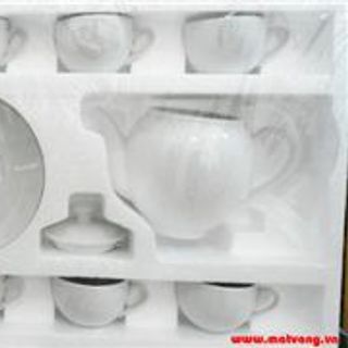 Bộ tách trà trắng S003