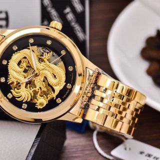 Đồng hồ rồng vàng 3d tặng vòng đeo tay