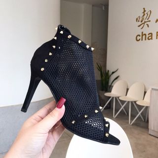 giày bot nữ lưới gót nhọn