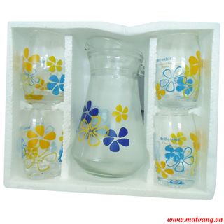 Bộ bình ly thủy tinh 5 cái