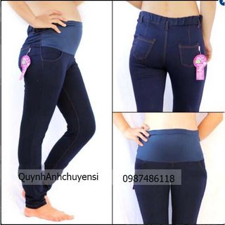 Quần lengging bầu giả jean bao chất đẹp