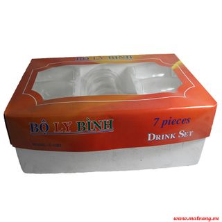 Bộ bình ly 7 cái trắng
