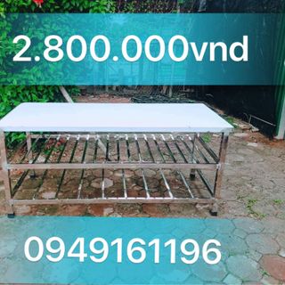 bàn chặt inox 2 ngăn