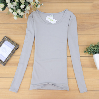Áo thun nữ tay dài trơn Trắng - Đen - Hồng - Xám - A0032