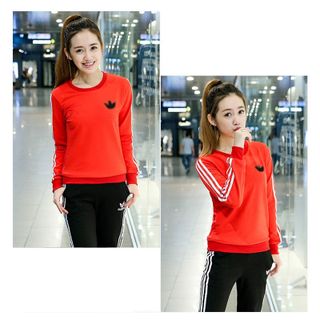 Bộ Thể Thao Đỏ Dài 2 Sọc