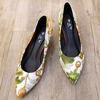 Giày Kirei cao gót TT 5P - BBKH08 in thêu hoa