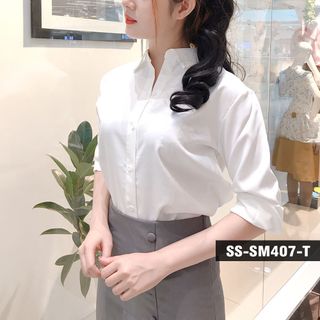SƠ MI TRƠN TRẮNG - ĐEN
