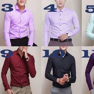 áo sơ mi nam body trơn 1 mầu