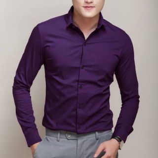 áo sơ mi nam body trơn 1 mầu