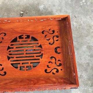 KHAY TRÀ RỒNG CHẦU GỖ HƯƠNG SIZE NHỠ 25X35