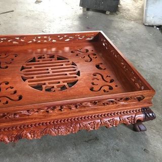 KHAY TRÀ RỒNG CHẦU GỖ HƯƠNG HÀNG VIP SIZE NHỠ 25X35