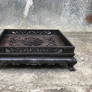 KHAY TRÀ RỒNG CHẦU GỖ MUN 32X42 HÀNG VIP