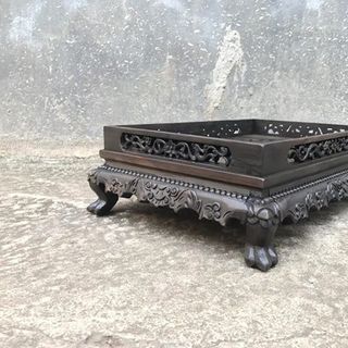 KHAY TRÀ RỒNG CHẦU GỖ MUN 32X42 HÀNG VIP