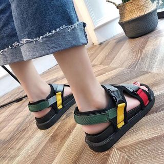 giày xanh đan nữ đế lõm