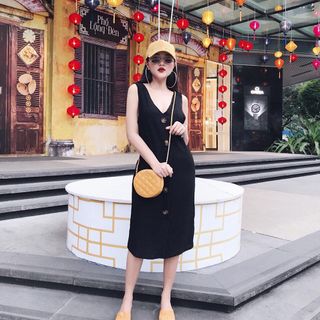 đầm nút cổ tim