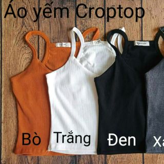 Yếm 2 Dây Có Tấm Lót Ngực Thun Gân dày dặn co giãn