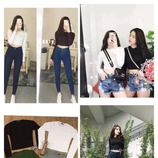 Croptop Tay Dài Thun