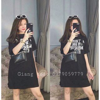 ĐẦm suông in Chữ Vải Dày Dặn IN bền đẹp