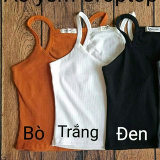 Yếm 2 Dây Có Tấm Lót Ngực Thun Gân dày dặn co giãn