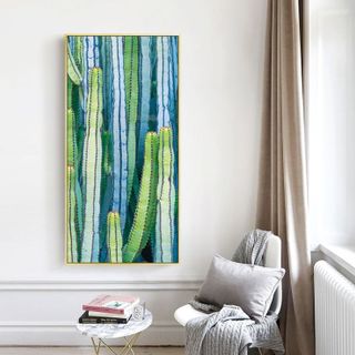 Tranh treo tường tranh xương rồng đẹp khung tranh-GHS-6389-40x80-không viền