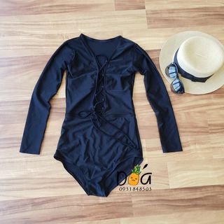 Bikini liền đen tay dài