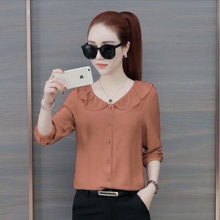 ÁO KIỂU CỔ SEN NHÚN BÈO