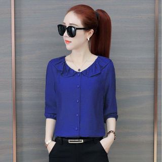 ÁO KIỂU CỔ SEN NHÚN BÈO