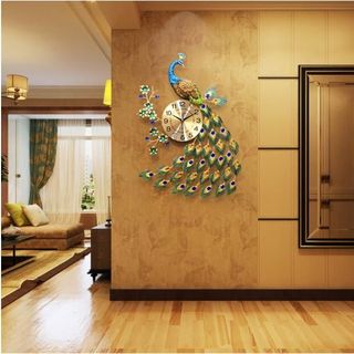 Đồng Hồ Trang Trí Treo Tường Chim Công BMTT05