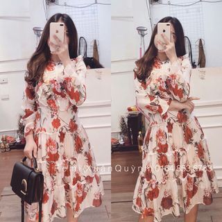 đầm hoa voan đẹp