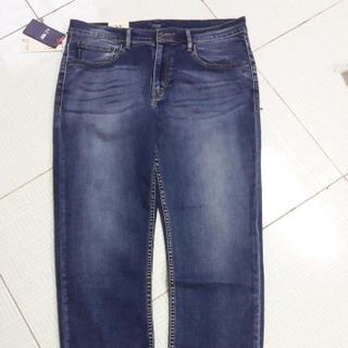 Quần jeans Arma nam trơn màu xanh đương đậm đơn giản wax trắng nhẹ - Mã QJ0001 - xịn