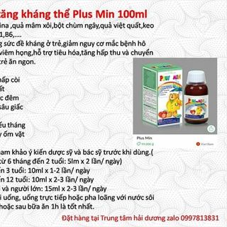 Siro plus min tăng sức đề kháng cho bé yêu
