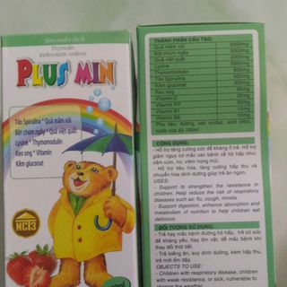 Siro plus min tăng sức đề kháng cho bé yêu