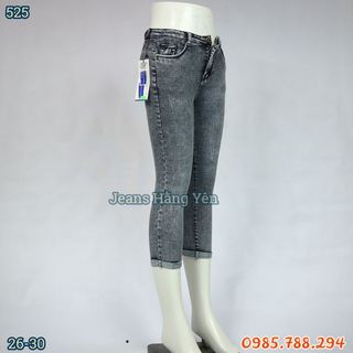 Sỉ Quần Jean Nữ 9 Tấc Lưng Cao Wax 2 Màu Kiểu Cào Xước Nhẹ Size 26-30 JHY-236