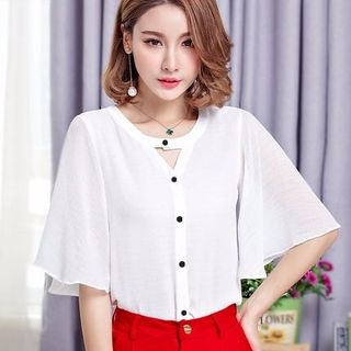 ÁO SM TAY LOE CỔ TAM GIÁC - Mã ADV0448