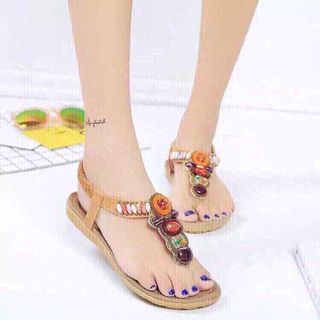giày xanh đan đính đá mắt mèo