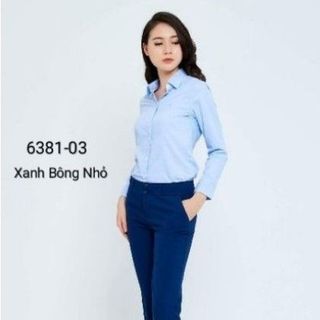 Áo Sơ Mi Thái Hòa - Xanh Bông Nhí 6381-03 giá sỉ