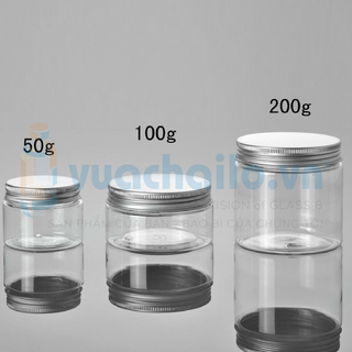 Hũ thực phẩm nhựa PET nắp thiếc