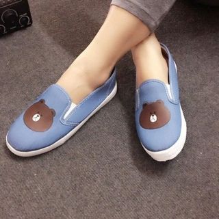 GIÀY LƯỜI SLIP ON ÊM CHÂN GIÁ TỐT HỌA TIẾT HÌNH GẤU giá sỉ