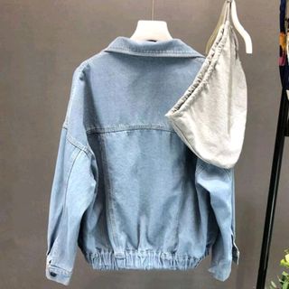 áo khoác jeans bò thời trang UniSex Nam nữ nón đen trắng xám