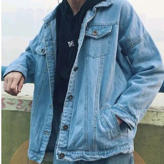 áo khoác jeans bò thời trang UniSex Nam đen xanh trơn