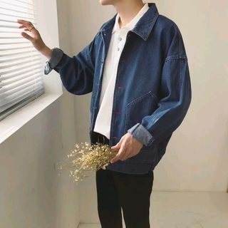 áo khoác jeans bò thời trang UniSex Nam nữ xanh thêu