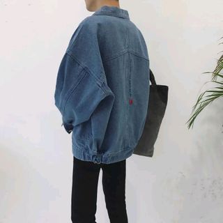 áo khoác jeans bò thời trang UniSex Nam nữ xanh thêu