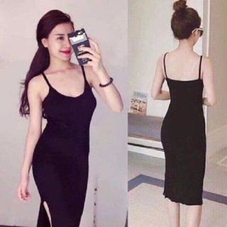 ĐẦM THUN BODY 2 DÂY MẢNH XẺ TÀ
