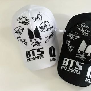 Nón BTS mũ BTS màu đen - trắng 7 chữ ký giá sỉ
