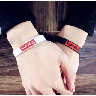 Bộ 2 vòng tay trắng đen 1 vòng tay màu trơn