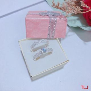 Nhẫn Bạc cặp 2 chiếc đính đá