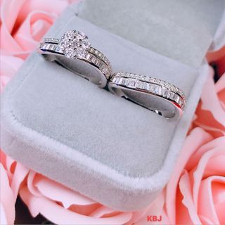 nhẫn đôi bạc phủ vàng trắng